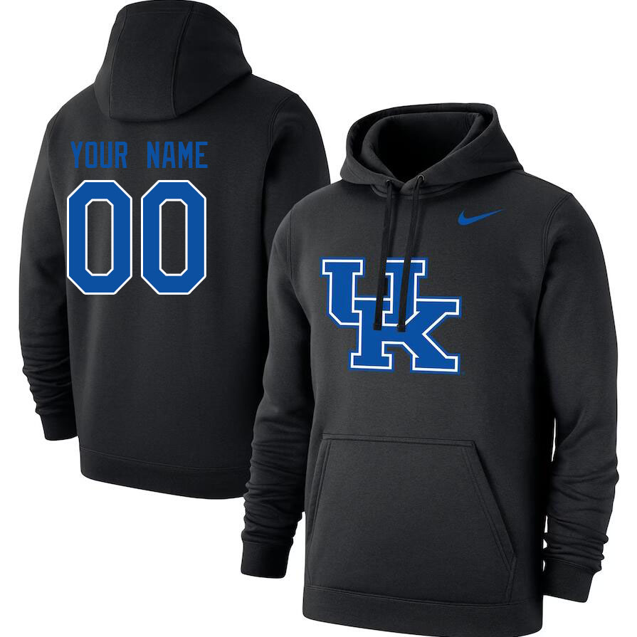 Custom Kentucky Wildcats Name And Number College Hoodie-Black - Click Image to Close